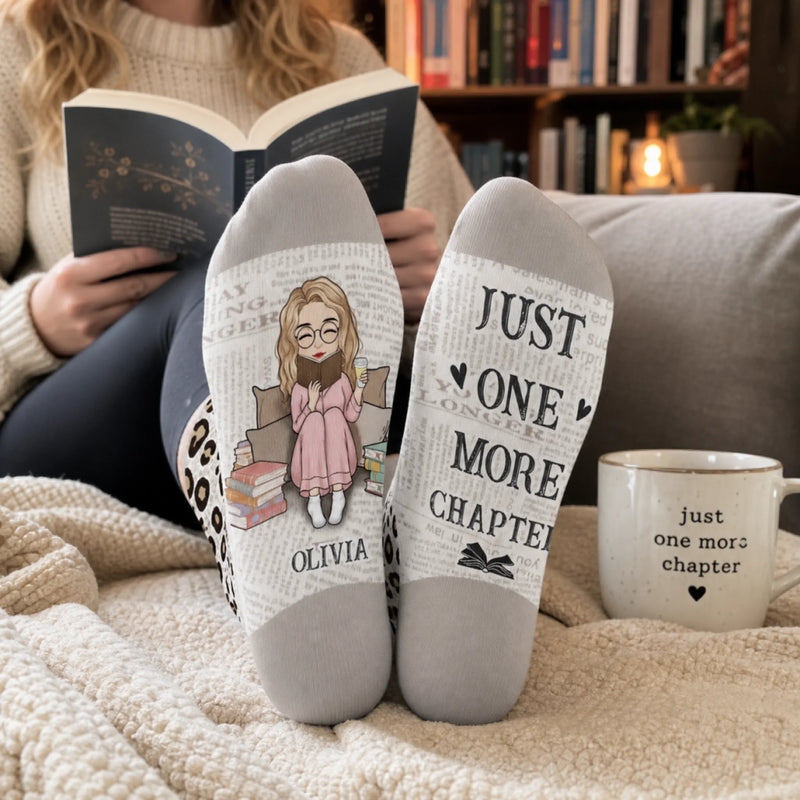 Custom Crew Socks - Personalized Bookish Gifts For Book Lovers, Bookworms, Readers - Books Are My Happy Place