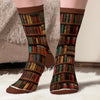 Custom Crew Socks - Personalized Bookish Gifts For Book Lovers, Bookworms, Dog Dad And Mom - Books With Pawprints