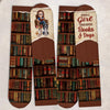 Custom Crew Socks - Personalized Bookish Gifts For Book Lovers, Bookworms, Dog Dad And Mom - Books With Pawprints