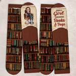 Custom Crew Socks - Personalized Bookish Gifts For Book Lovers, Bookworms, Dog Dad And Mom - Books With Pawprints