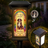 Custom Photo Solar Garden Light - Personalized Pet Memorial Sympathy Gifts For Dogs, Cats - Meet Me At Rainbow Bridge