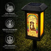 Custom Photo Solar Garden Light - Personalized Pet Memorial Sympathy Gifts For Dogs, Cats - Meet Me At Rainbow Bridge