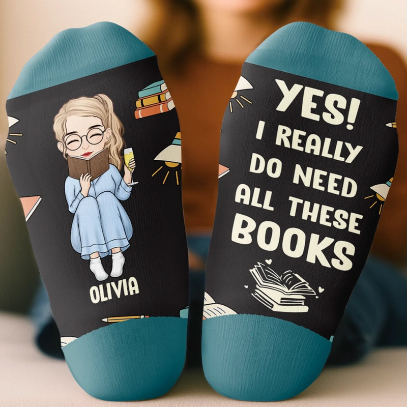 Custom Crew Socks - Personalized Bookish Gifts For Book Lovers, Bookworms, Readers - Keep Calm And Read On