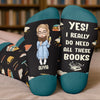Custom Crew Socks - Personalized Bookish Gifts For Book Lovers, Bookworms, Readers - Keep Calm And Read On