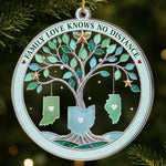 Custom Long Distance Acrylic Ornament - Personalized Christmas Birthday Gifts For Family - Love Keeps Us Connected