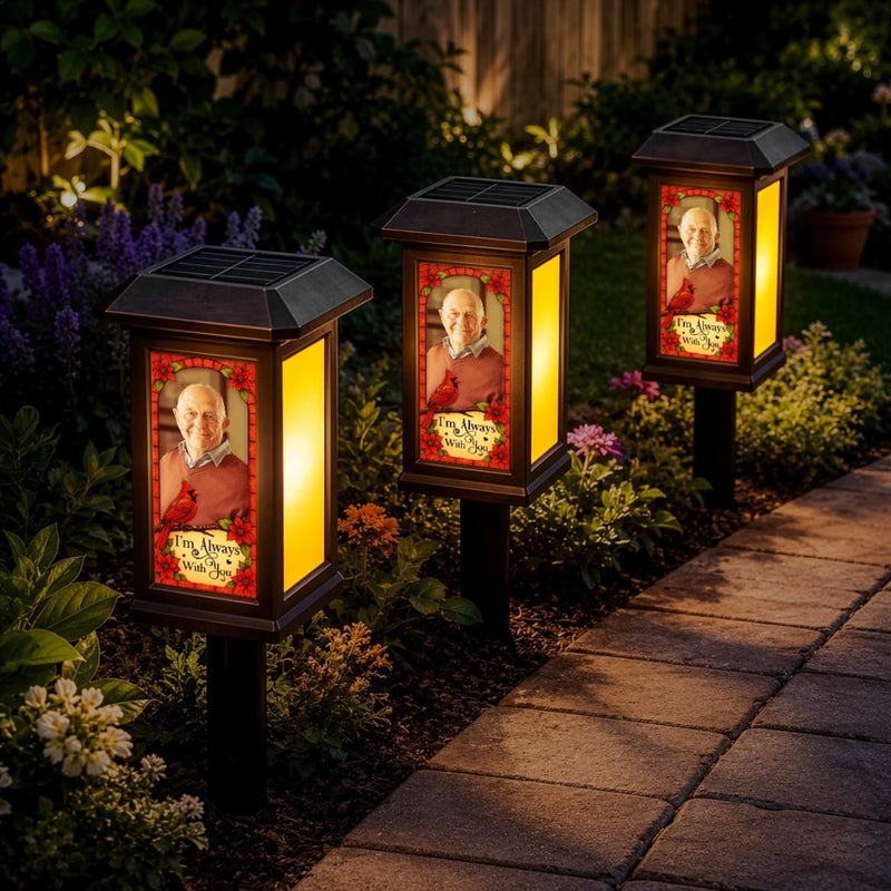 Custom Photo Solar Garden Light - Personalized Memorial Sympathy Gifts For Loss Of Mom, Dad - Always In My Loving Memory