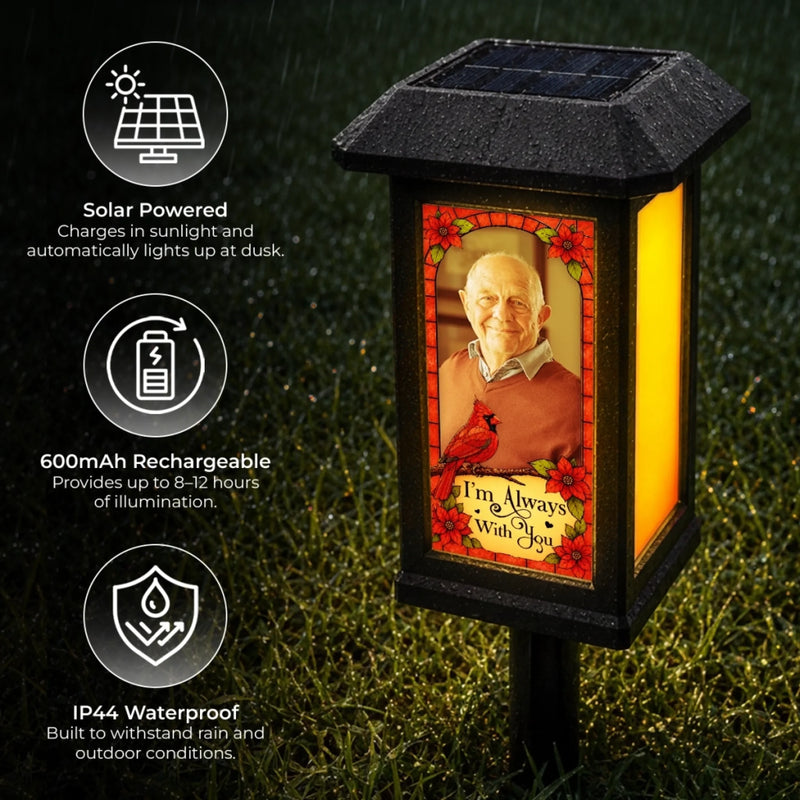 Custom Photo Solar Garden Light - Personalized Memorial Sympathy Gifts For Loss Of Mom, Dad - Always In My Loving Memory