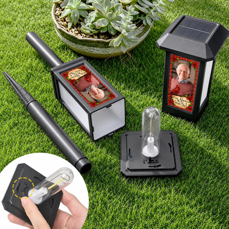 Custom Photo Solar Garden Light - Personalized Memorial Sympathy Gifts For Loss Of Mom, Dad - Always In My Loving Memory