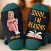 Custom Photo Crew Socks - Personalized Bookish Gifts For Book Lovers, Bookworms, Readers - Lost In My Book