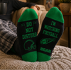 Custom Football Crew Socks - Personalized Christmas Birthday Football Gifts For Football Lovers, Sports Fans, Sports Lovers - Born To Compete