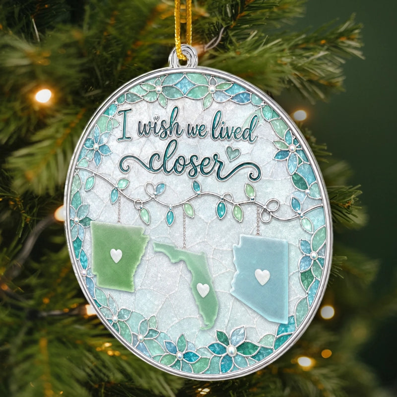 Custom Acrylic Ornament - Personalized Best Friend Christmas Birthday Gifts For Women, Besties, Sisters, BFF - Together Across The Miles