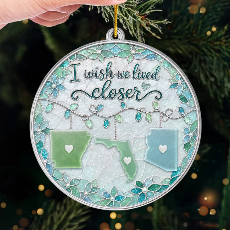 Custom Acrylic Ornament - Personalized Best Friend Christmas Birthday Gifts For Women, Besties, Sisters, BFF - Together Across The Miles