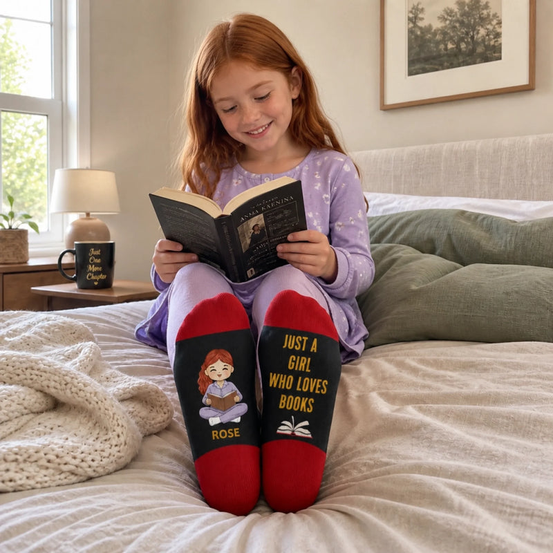 Custom Crew Socks - Personalized Bookish Gifts For Book Lovers, Bookworms, Readers - Life Is Better With Books
