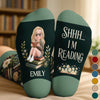 Custom Crew Socks - Personalized Bookish Gifts For Book Lovers, Bookworms, Readers - Living In A Fictional World