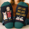 Custom Crew Socks - Personalized Bookish Gifts For Book Lovers, Bookworms, Dog Dad And Mom, Cat Owners - Page Turner, Pup Lover