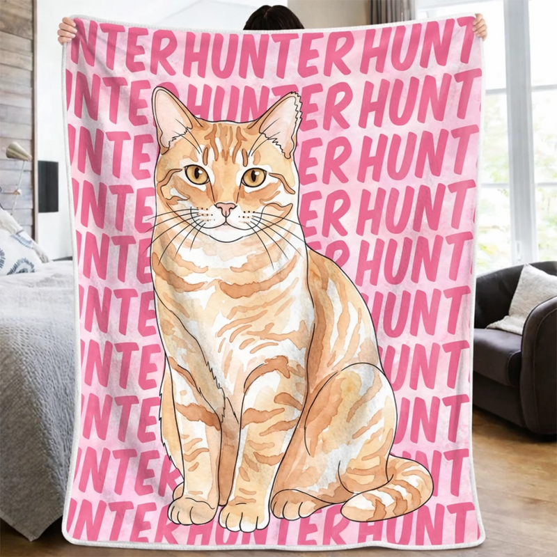 Custom Photo Blanket - Personalized Birthday Gifts For Dog Cat Lovers, Dog Dad And Mom, Cat Owners - Soft Hugs From Pup