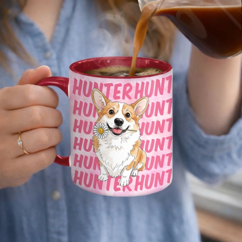 Custom Photo Accent Mug - Personalized Birthday Gifts For Dog Cat Lovers, Dog Dad And Mom, Cat Owners - Warm Sips, Loved Face