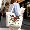 Custom Corduroy Tote Bag - Personalized Birthday Gifts For Wife, Daughter, Besties, Sisters, Granddaughter, Grandma, Mom, Yourself - Blooms On Corduroy