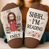 Custom Crew Socks - Personalized Bookish Gifts For Book Lovers, Bookworms, Readers - Do Not Disturb I Am Reading