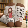 Custom Crew Socks - Personalized Bookish Gifts For Book Lovers, Bookworms, Readers - Do Not Disturb I Am Reading