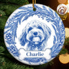 Custom Photo Ceramic Ornament - Personalized Pet Christmas Memorial Sympathy Gifts For Dogs, Cats - Forever Loved Always Remembered