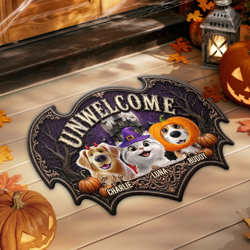 Custom Shaped Doormat - Personalized Halloween Decor Birthday Gifts For Dog Cat Lovers, Dog Dad And Mom, Cat Owners - A Very Spooky Home