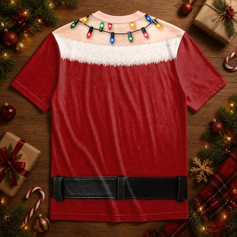 Custom Funny T-shirt - Personalized Christmas Birthday Gifts For Husband, Son, Grandson, Brother, Grandpa, Dad, Yourself - Santa Has Been Working Out