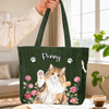 Custom Photo Corduroy Tote Bag - Personalized Birthday Gifts For Dog Cat Lovers, Dog Dad And Mom, Cat Owners - My Garden Of Little Joys