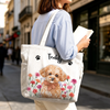 Custom Photo Corduroy Tote Bag - Personalized Birthday Gifts For Dog Cat Lovers, Dog Dad And Mom, Cat Owners - My Garden Of Little Joys