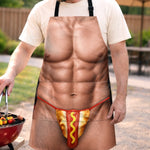Custom Funny Apron With Pocket - Personalized Birthday Gifts For Husband, Son, Grandson, Brother, Grandpa, Dad, Yourself - Just Out Here Showing Off