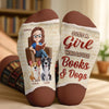 Custom Crew Socks - Personalized Bookish Gifts For Book Lovers, Bookworms, Dog Dad And Mom - Books With Pawprints