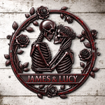 Custom Skeleton Shaped Metal Sign - Personalized Halloween Anniversary Wedding Gifts For Husband And Wife, Him And Her - Eternally Yours