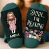 Custom Crew Socks - Personalized Bookish Gifts For Book Lovers, Bookworms, Readers - Quiet Time In My Happy Place