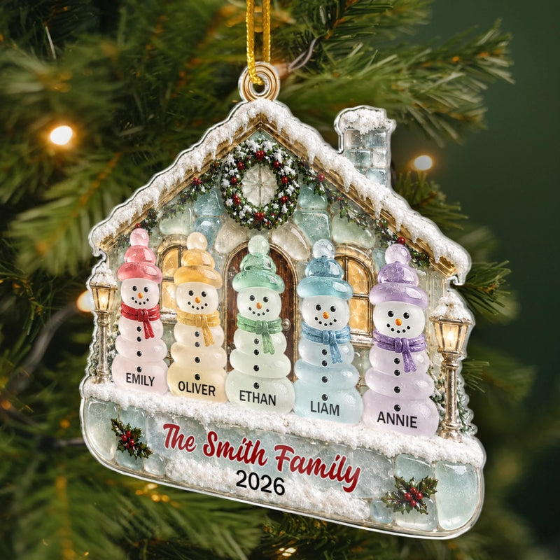 Custom Sea Glass Acrylic Ornament - Personalized Christmas Birthday Gifts For Mom, Dad, Brother, Sister - Cozy Christmas Memories