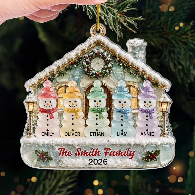 Custom Sea Glass Acrylic Ornament - Personalized Christmas Birthday Gifts For Mom, Dad, Brother, Sister - Cozy Christmas Memories