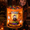 Custom LED Light Bucket Bag - Personalized Halloween Birthday Gifts For Kids - Cute Monster, Spooky Night