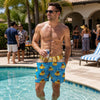 Custom Funny Patriotic Men Swim Trunks - Personalized Birthday Gifts For Husband, Son, Grandson, Brother, Grandpa, Dad, Yourself - Caution Wide Load Ahead