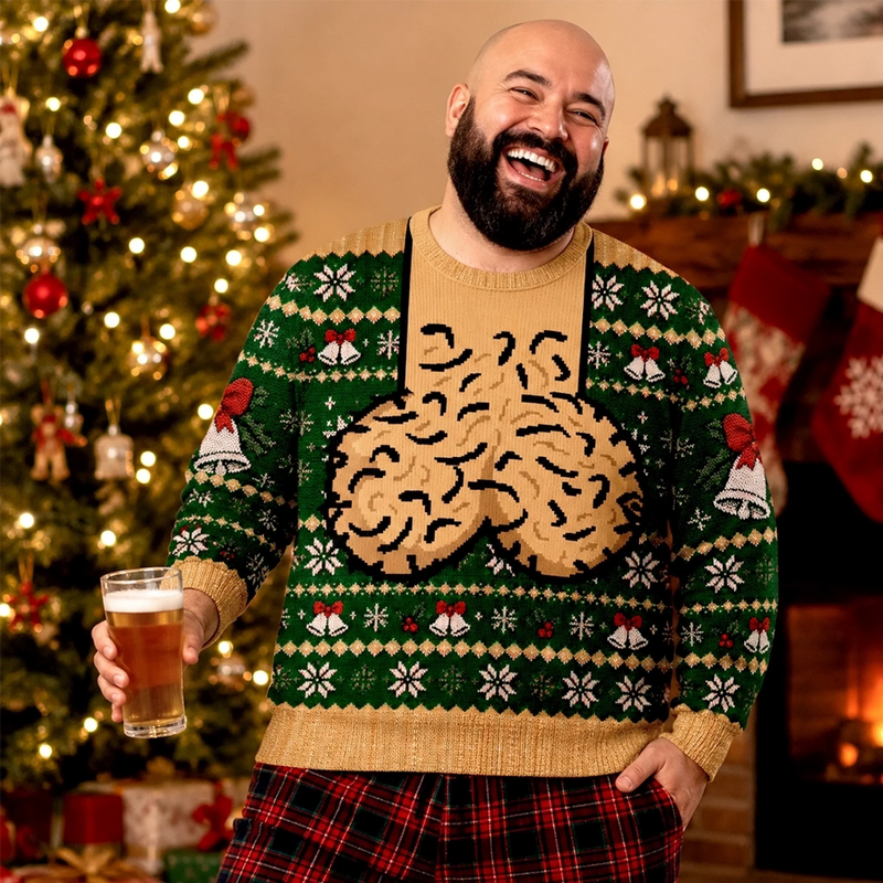 Custom Funny Ugly Sweatshirt - Personalized Christmas Birthday Gifts For Husband, Son, Grandson, Brother, Grandpa, Dad, Yourself - Jingle Balls All The Way Today