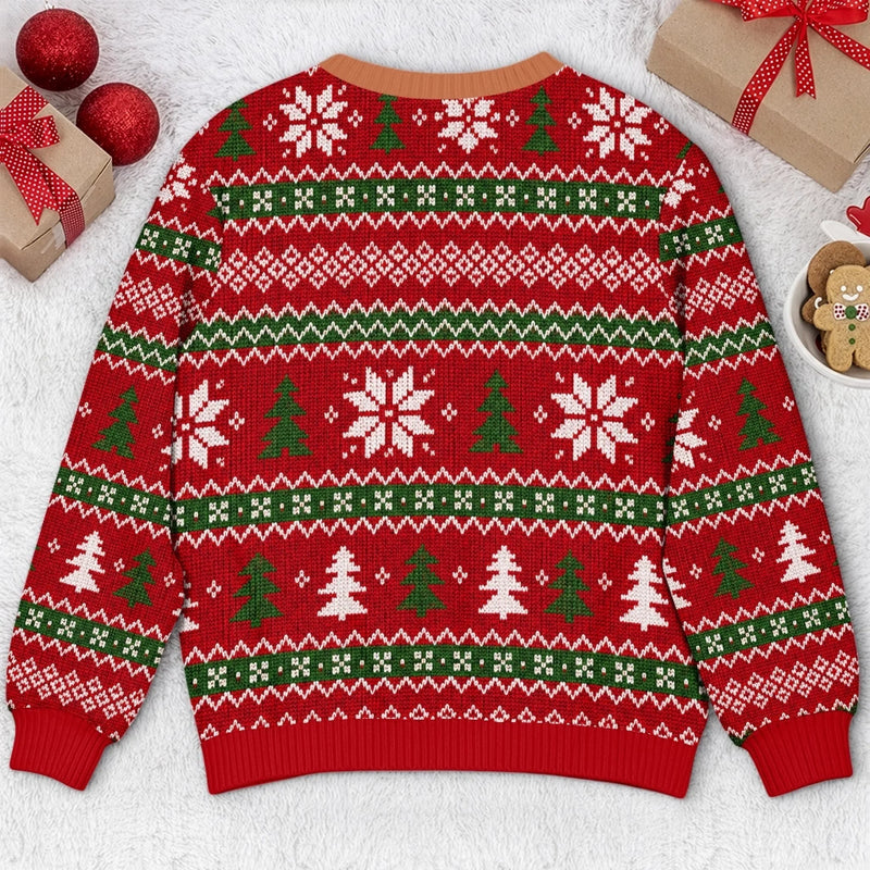 Custom Funny Ugly Sweatshirt - Personalized Christmas Birthday Gifts For Husband, Son, Grandson, Brother, Grandpa, Dad, Yourself - Light Up The Holiday Party