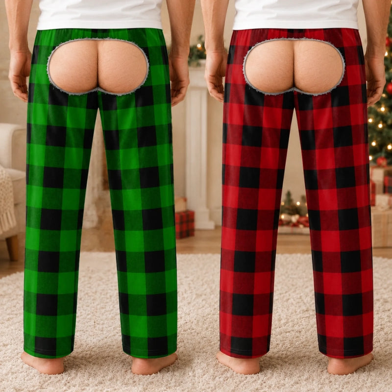 Custom Funny Pajama Pants - Personalized Christmas Birthday Gifts For Husband, Son, Grandson, Brother, Grandpa, Dad, Yourself - Chilly Breeze In The Back
