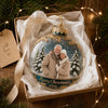 Custom Photo Acrylic Ornament - Personalized Christmas Anniversary Gifts For Husband And Wife, Him And Her - Love Is In The Air