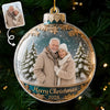 Custom Photo Acrylic Ornament - Personalized Christmas Anniversary Gifts For Husband And Wife, Him And Her - Love Is In The Air