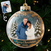 Custom Photo Acrylic Ornament - Personalized Christmas Anniversary Gifts For Husband And Wife, Him And Her - Love Is In The Air