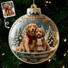 Custom Photo Acrylic Ornament - Personalized Christmas Birthday Gifts For Dog Cat Lovers, Dog Dad And Mom, Cat Owners - Happiness Found Right Here