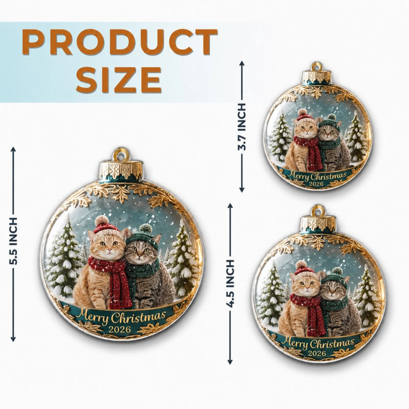 Custom Photo Acrylic Ornament - Personalized Christmas Birthday Gifts For Dog Cat Lovers, Dog Dad And Mom, Cat Owners - Happiness Found Right Here