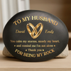 Custom Printed Rock - Personalized Anniversary Wedding Gifts For Husband And Wife, Him And Her - Forever Grounded In Love