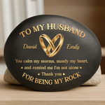 Custom Printed Rock - Personalized Anniversary Wedding Gifts For Husband And Wife, Him And Her - Forever Grounded In Love