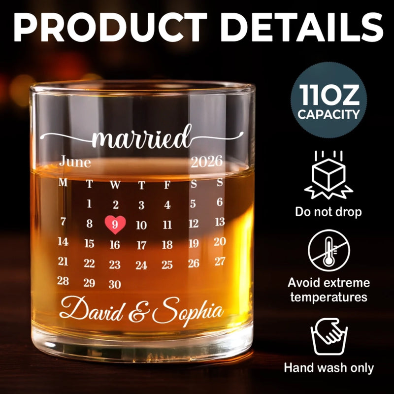 Custom Whiskey Glass - Personalized Anniversary Wedding Gifts For Husband And Wife, Him And Her - Cheers To Forever Love
