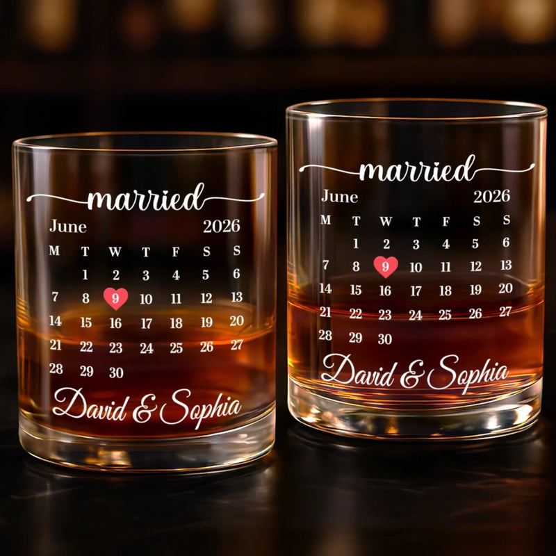 Custom Whiskey Glass - Personalized Anniversary Wedding Gifts For Husband And Wife, Him And Her - Cheers To Forever Love