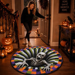Custom 3D Skeleton Vortex Mat - Personalized Spooky Halloween Decor - Spooky Season